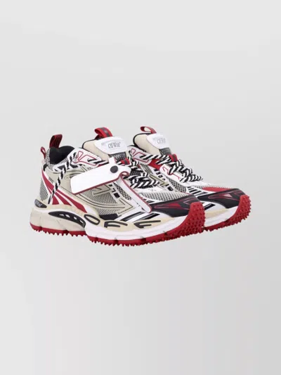 Off-white Sneakers With Mesh Upper And Rubber Sole In Multi