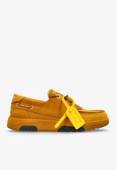 Off-white Snoooafer Nubuck And Suede Sneakers In Orange