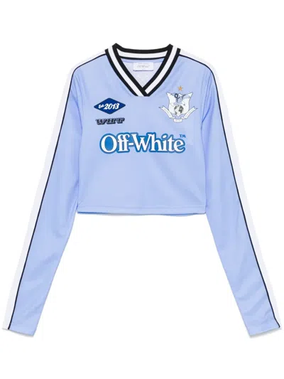 Off-white Soccer T-shirt In Blue