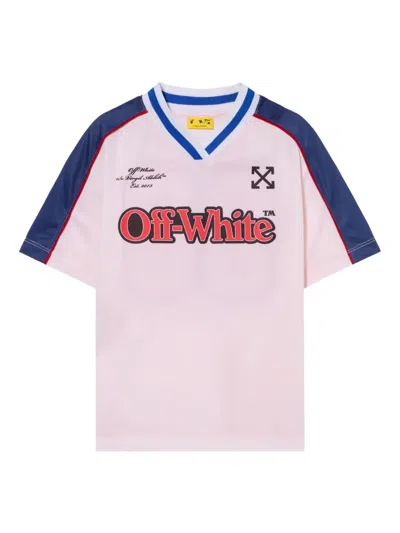 Off-white Kids' Soccer Track Logo T-shirt In Pink