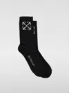 Off-white Solid Color Ribbed Socks With Contrasting Logo In Weiss
