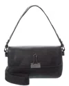Off-white Soft Binder Medium Leather Shoulder Bag In Black