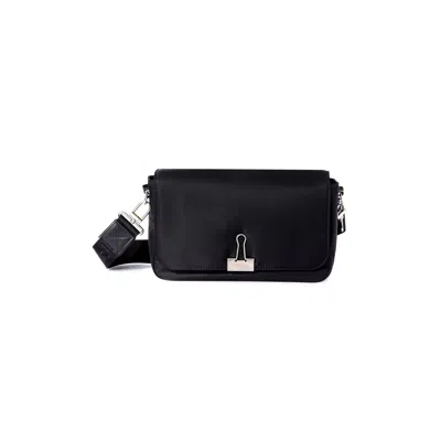 Off-white Soft Nylon Binder Bag In Black