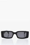 Off-white Solid Color Arthur Rectangular Sunglasses With Monogram In Black