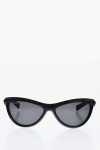 Off-white Solid Color Atlanta Sunglasses With Cat-eye Frame In Black