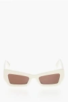 Off-white Solid Color Aurora Cat Eye Sunglasses In Neutral