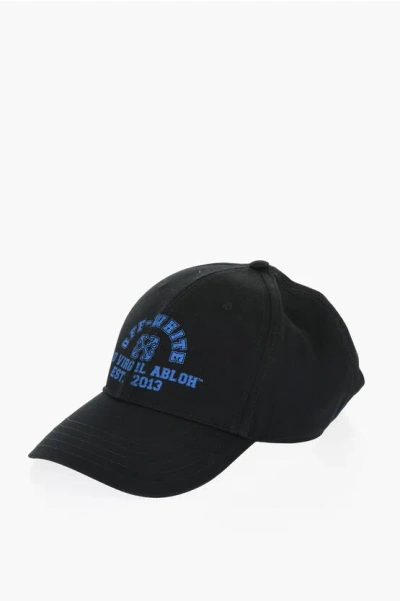 Off-white Solid Color Cap With Contrasting Logo In Black