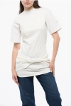 Off-white Solid Color Cotton Crew-neck T-shirt