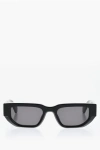 Off-white Solid Color Fillmore Rectangular Sunglasses In Black