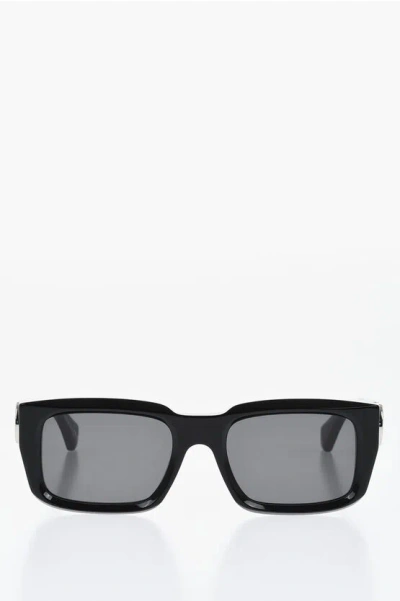 Off-white Solid Color Hays Sunglasses With Silver-tone Logo In Black