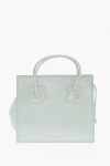 Off-white Solid Color Leather Tote Bag