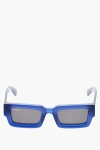 Off-white Solid Color Lecce Rectangular Sunglasses In Blue