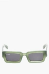 Off-white Solid Color Lecce Sunglasses With Rectangular Frame In Green