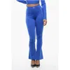 Off-white Solid Color Leggings With Ankle Slit