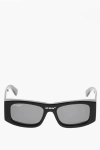 Off-white Solid Color Lucio Rectangular Sunglasses In Black