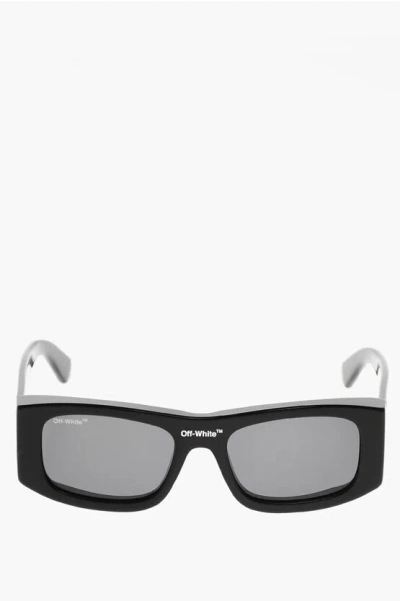 Off-white Solid Color Lucio Rectangular Sunglasses In Black