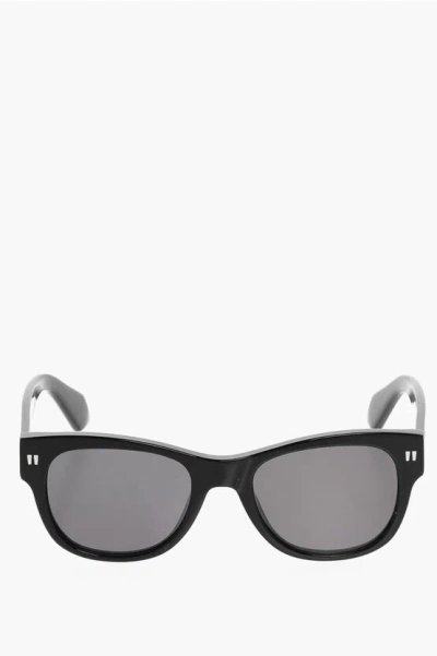 Off-white Solid Color Moab Round Sunglasses In Black