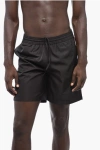 Off-white Solid Color Moon Tab Swim Shorts With Contrasting Print