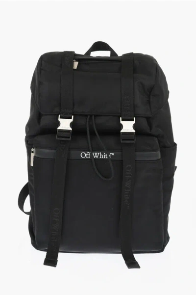 Off-white Solid Color Nylon Hiking Backpack