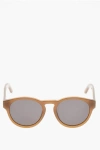 Off-white Solid Color Oakland Round Sunglasses With Monogram In Brown
