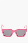 Off-white Solid Color Oversized Palermo Rectangular Sunglasses In Pink
