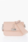 Off-white Solid Color Plain Binder Leather Crossbody Bag