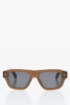 Off-white Solid Color Providence Sunglasses With Silver-tone Logo In Brown