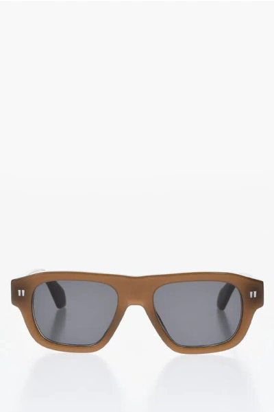 Off-white Solid Color Providence Sunglasses With Silver-tone Logo In Brown