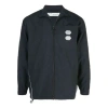 Off-white Solid Color Stand Collar Zipper Jacket Slim Fit Version Black