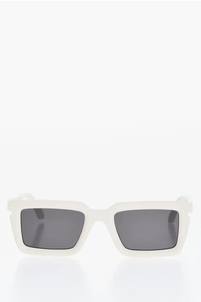 Off-white Solid Color Tucson Rectangular Sunglasses In White