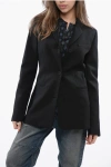 Off-white Solid Color Twill 3 Buttons Blazer