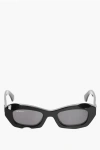 Off-white Solid Color Venezia Oval Sunglasses With Iconic Details In Black