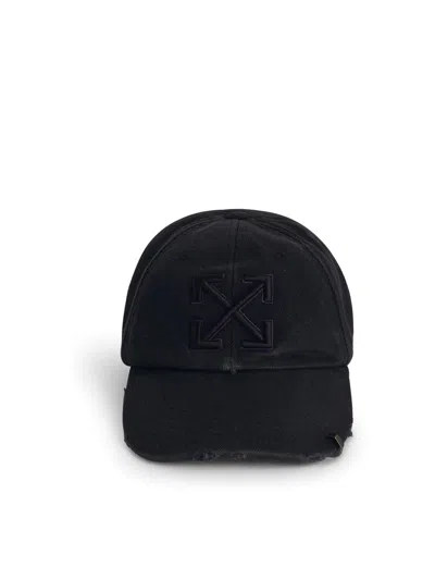 Off-white Off White Black Cotton Cap In Black - Dark Blue
