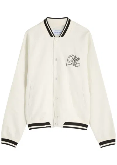 Off-white Souvenir Logo-embroidered Linen Varsity Jacket