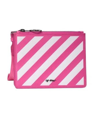Off-white Speed Bump Printed Clutch In Pink