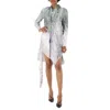 Off-white Bouroullec Spiral Printed Satin Shirt Dress In Green