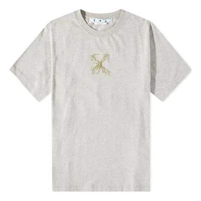 Off-white Splash Arrow T-shirt 'grey' In Gold