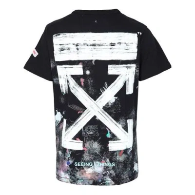 Off-white Splash Ink Short Sleeve Loose Unisex Black