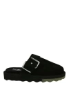Off-white Sponge Buckle-embellished Slippers In Black