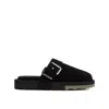 Off-white Sponge Buckle-embellished Slippers In Black