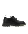 Off-white Sponge Sole Lace-up Derby Shoes In Black