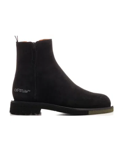 Off-white Sponge Sole Lace-up Derby Shoes In Black