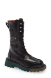 Off-white Sponge Sole Pocket Combat Boot In Black