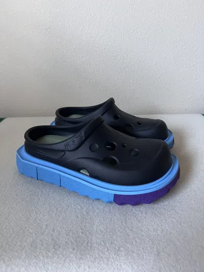 Pre-owned Off-white Spongesole Meteor Slippers In Black