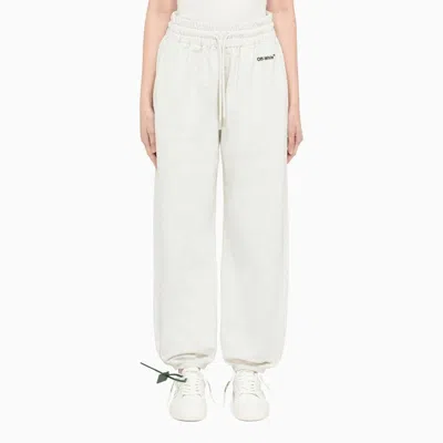 Off-white Sporty And Stylish Cotton Joggers For Women In White