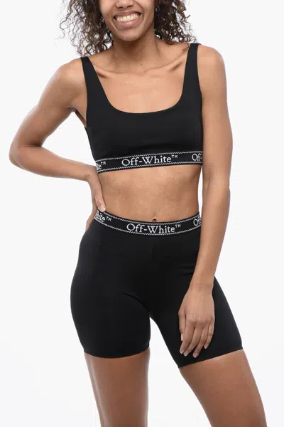 Off-white Sporty Bra With Logoed Elastic Band In Black