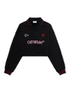 Off-white Sporty Crop Polo Sweatshirt In Black