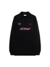 Off-white Polo-collar Jersey Mini Dress In Black
