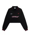 Off-white Polo Collar Cropped Sweatshirt In Black