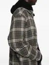 Off-white Spray Arr Check Flan Padd Ove Dark Grey In Animal Print
